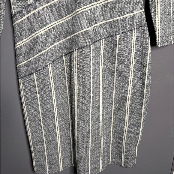 Maeve Navy Blue and White Textured Wrap Dress Size Medium - Picture 2 of 7